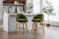 Coolmore Bar Stools Set Of 2 Counter Height Chairs With Footrest For Kitchen, Dining Room And 360 Degree Swivel Olive Green Linen