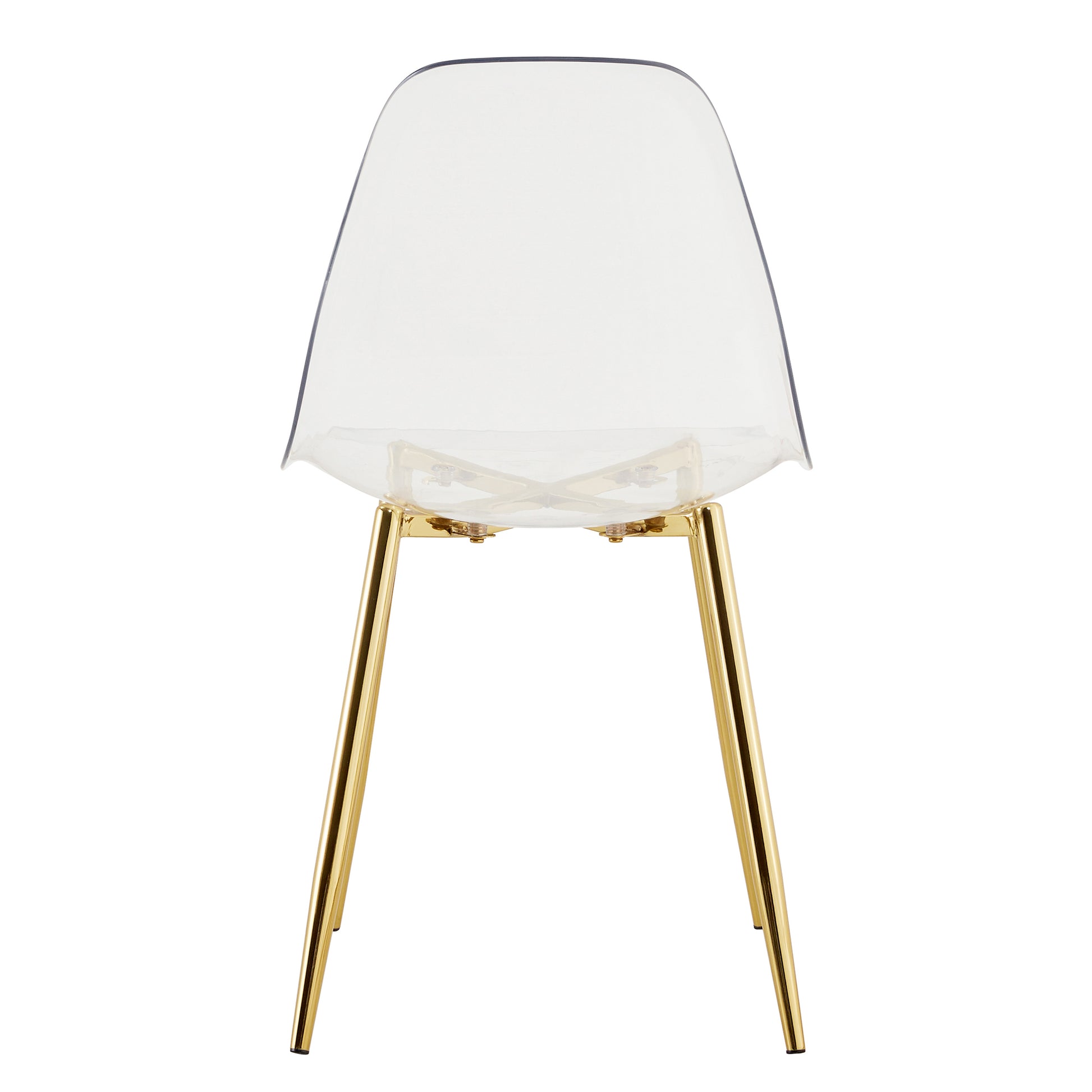 Modern Minimalist Transparent Dining Chair, Plastic Chair, Armless Crystal Chair, Nordic Creative Makeup Stool, Negotiation Chair, 6 Piece Set Of Gold Plated Metal Legs, Tw 1200 Golden Metal