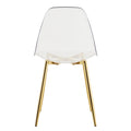 Modern Simple Transparent Dining Chair Plastic Chair Armless Crystal Chair Nordic Creative Makeup Stool Negotiation Chair Set Of 4 And Plating Metal Leg Of Goldenw115191501 ,Tw 1200 Golden Metal