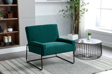 Coolmore Accent Chair Modern Industrial Slant Armchair With Metal Frame Premium High Density Soft Single Chair For Living Room Bedroom Emerald Velvet