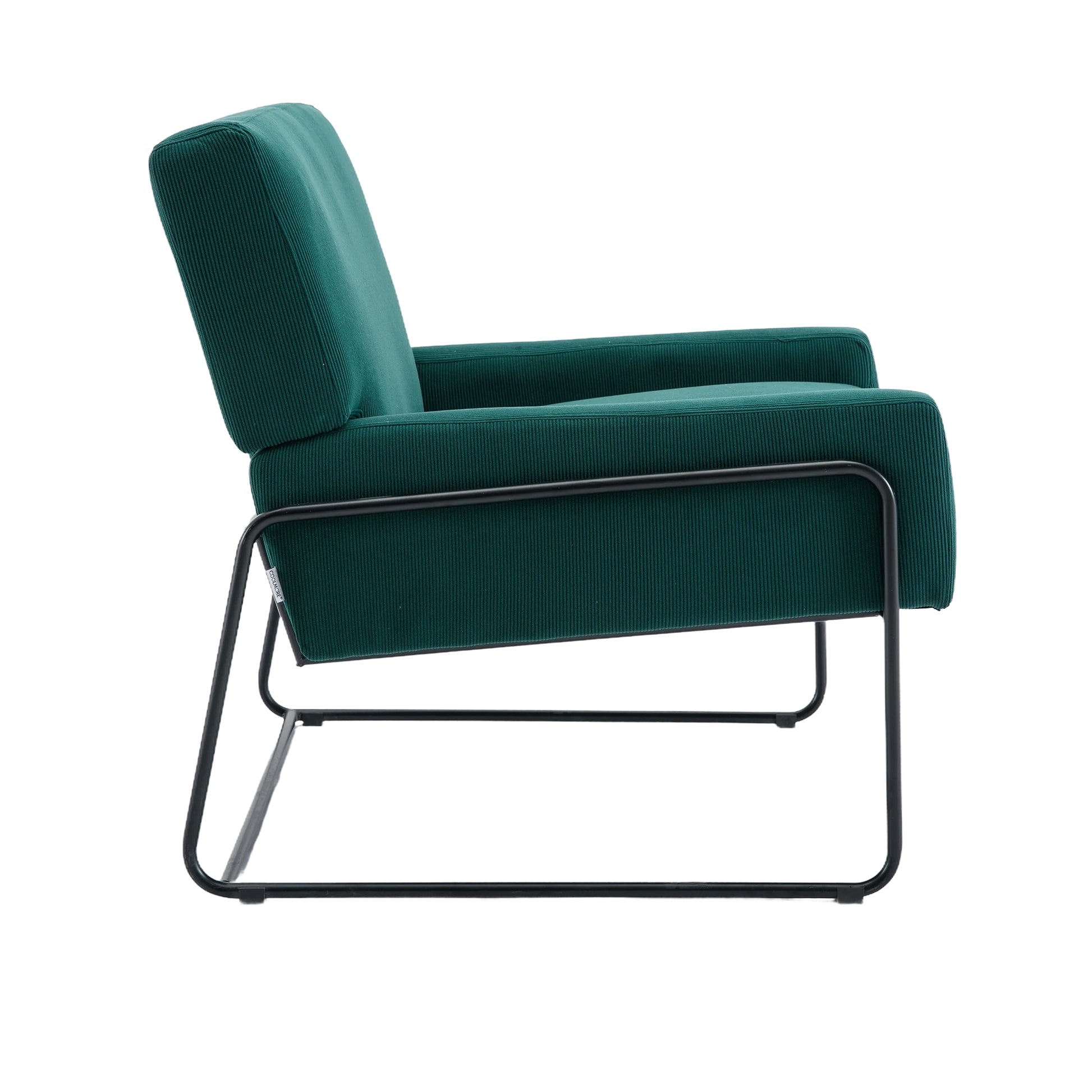 Coolmore Accent Chair Modern Industrial Slant Armchair With Metal Frame Premium High Density Soft Single Chair For Living Room Bedroom Emerald Velvet