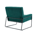 Coolmore Accent Chair Modern Industrial Slant Armchair With Metal Frame Premium High Density Soft Single Chair For Living Room Bedroom Emerald Velvet