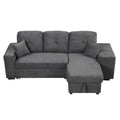 Reversible Sleeper Sectional Sofa Bed With Side Shelf And 2 Stools,Pull Out L Shaped Sofa Bed,Corner Sofa Bed With Storage Chaise Left Right Hande For Living Room,Blue Black Black Blue Foam Velvet