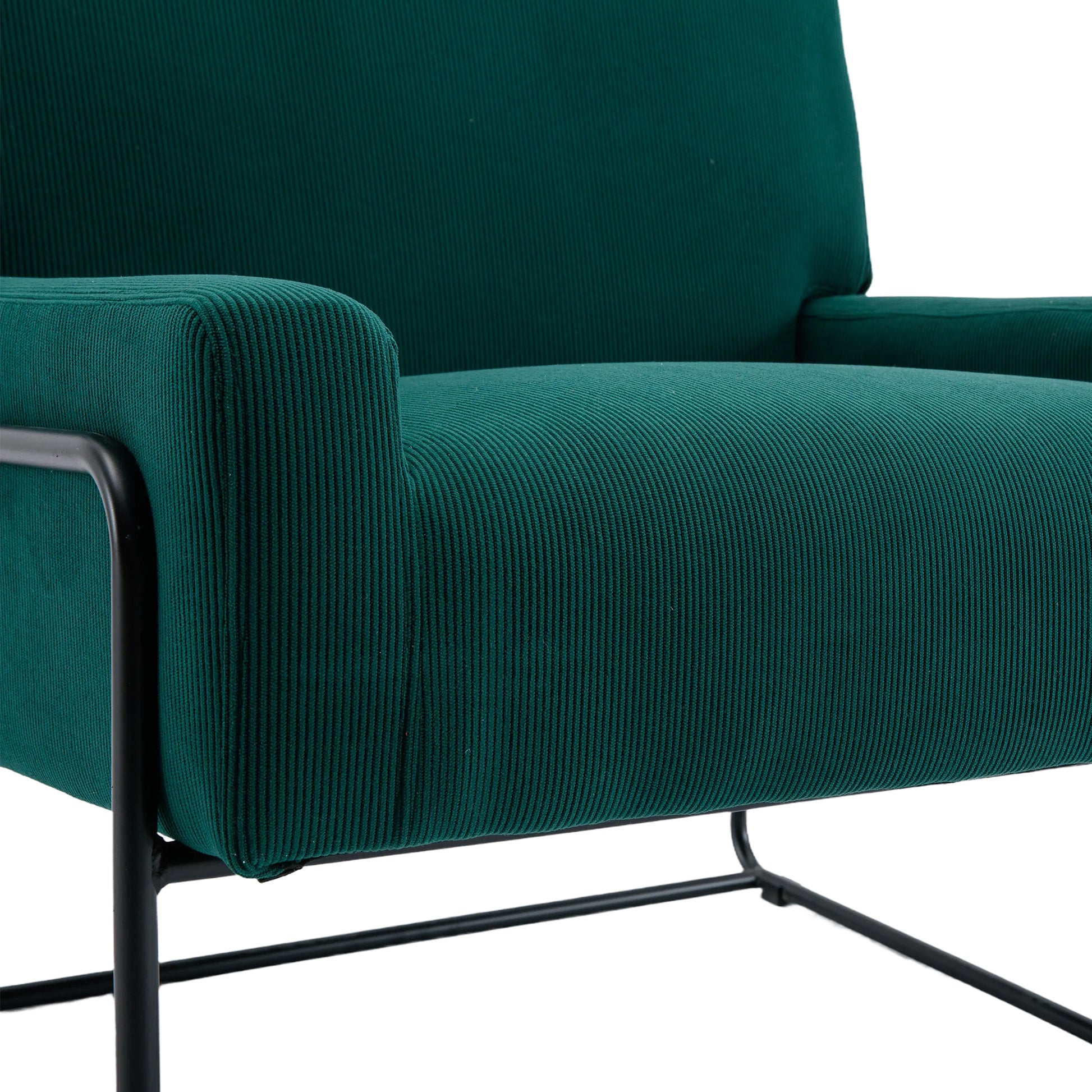 Coolmore Accent Chair Modern Industrial Slant Armchair With Metal Frame Premium High Density Soft Single Chair For Living Room Bedroom Emerald Velvet