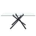 Large Modern Minimalist Rectangular Glass Dining Table For 6 8 With 0.39