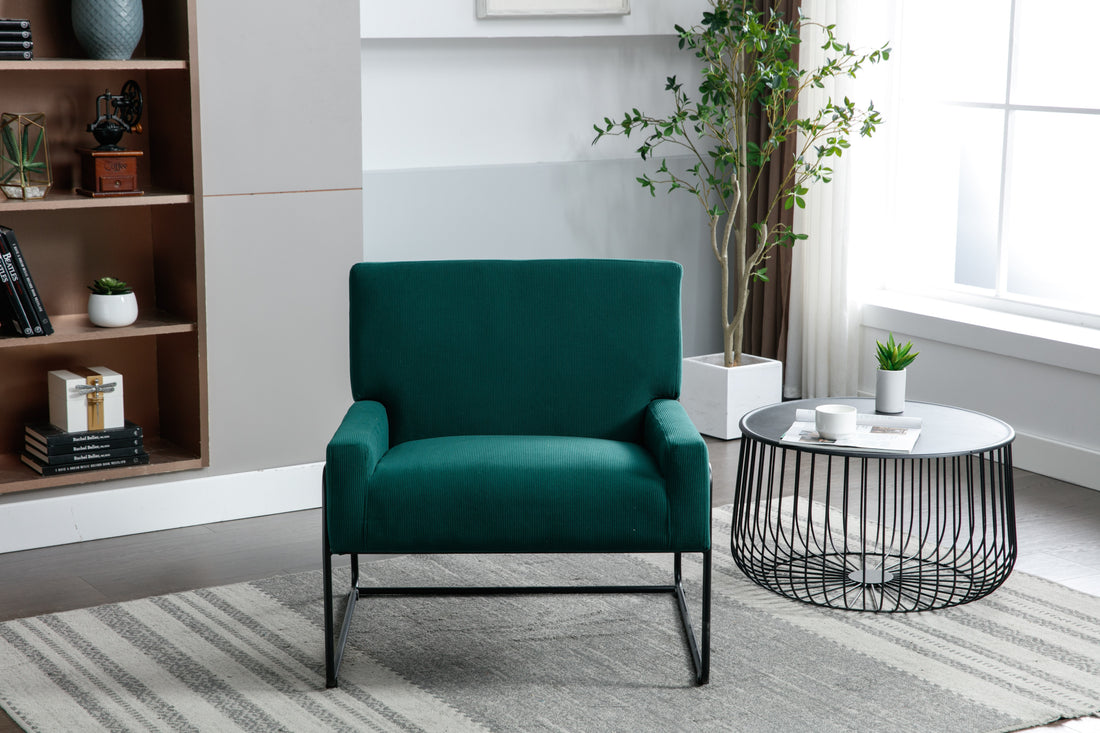 Coolmore Accent Chair Modern Industrial Slant Armchair With Metal Frame Premium High Density Soft Single Chair For Living Room Bedroom Emerald Velvet