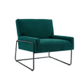 Coolmore Accent Chair Modern Industrial Slant Armchair With Metal Frame Premium High Density Soft Single Chair For Living Room Bedroom Emerald Velvet