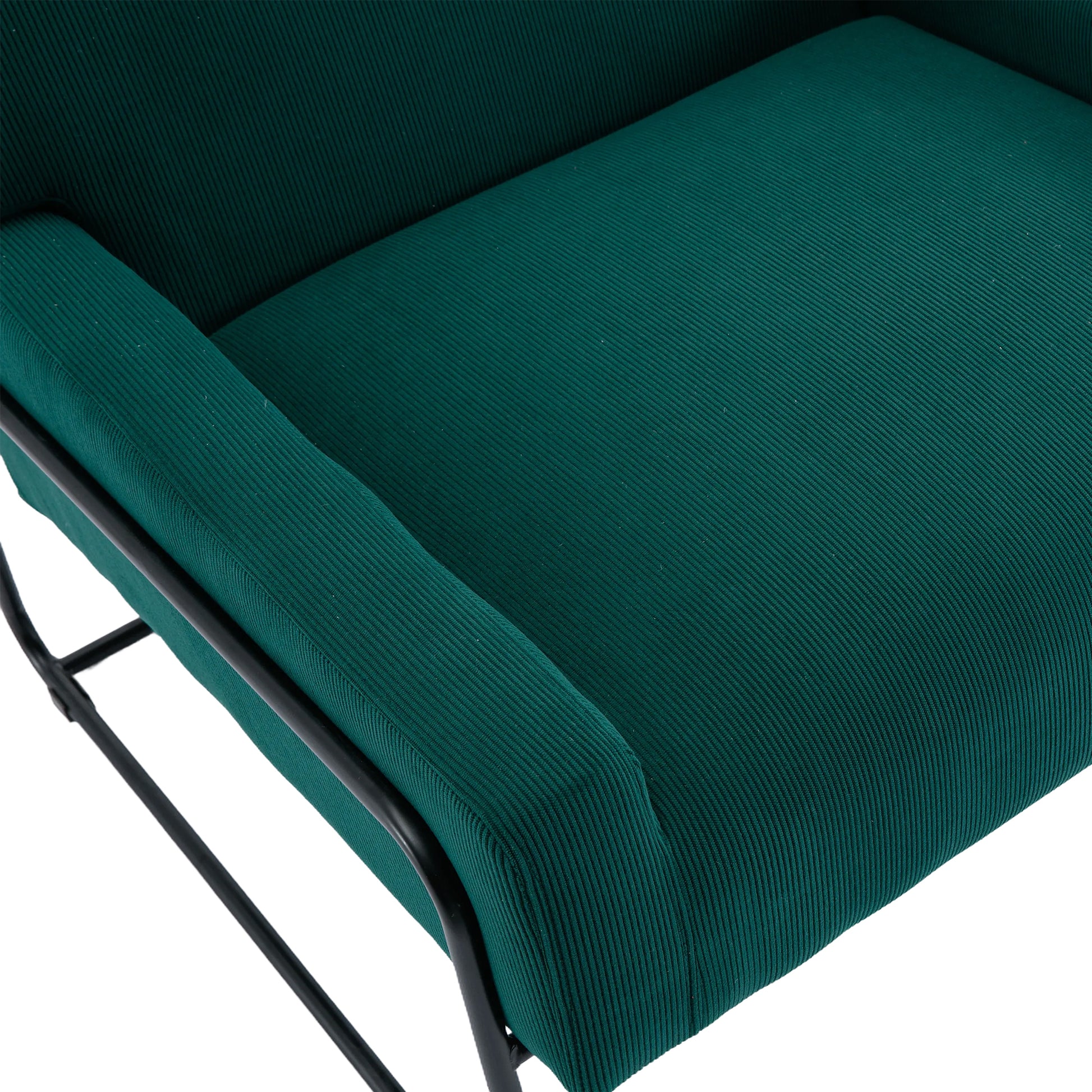 Coolmore Accent Chair Modern Industrial Slant Armchair With Metal Frame Premium High Density Soft Single Chair For Living Room Bedroom Emerald Velvet