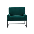 Coolmore Accent Chair Modern Industrial Slant Armchair With Metal Frame Premium High Density Soft Single Chair For Living Room Bedroom Emerald Velvet