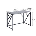 Tempered Black Glass Computer Desk, Laptop Desk, Pc Laptop Table With Metal Frame, Writting Desk Black Glass