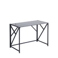 Tempered Black Glass Computer Desk, Laptop Desk, Pc Laptop Table With Metal Frame, Writting Desk Black Glass