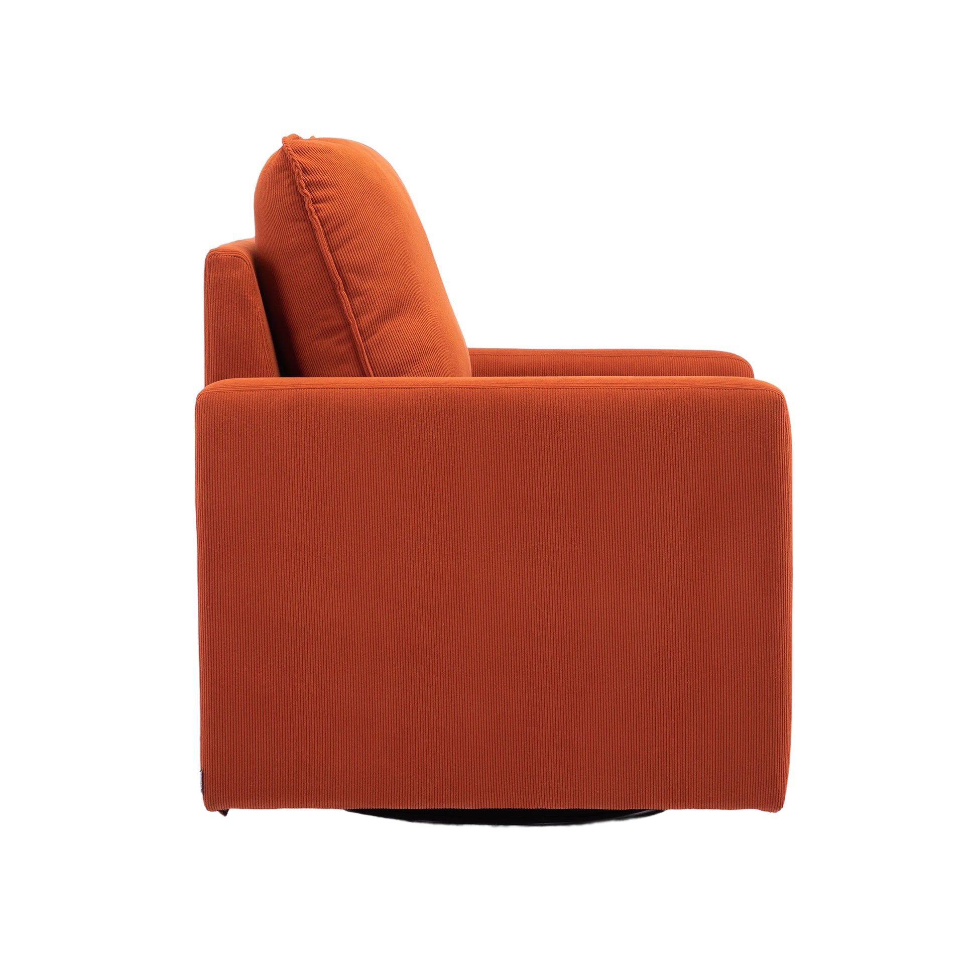 Coolmore Swivel Barrel Chair, Comfy Round Accent Sofa Chair For Living Room, 360 Degree Swivel Barrel Club Chair, Leisure Arm Chair For Nursery, Hotel, Bedroom, Office, Lounge Orange Velvet