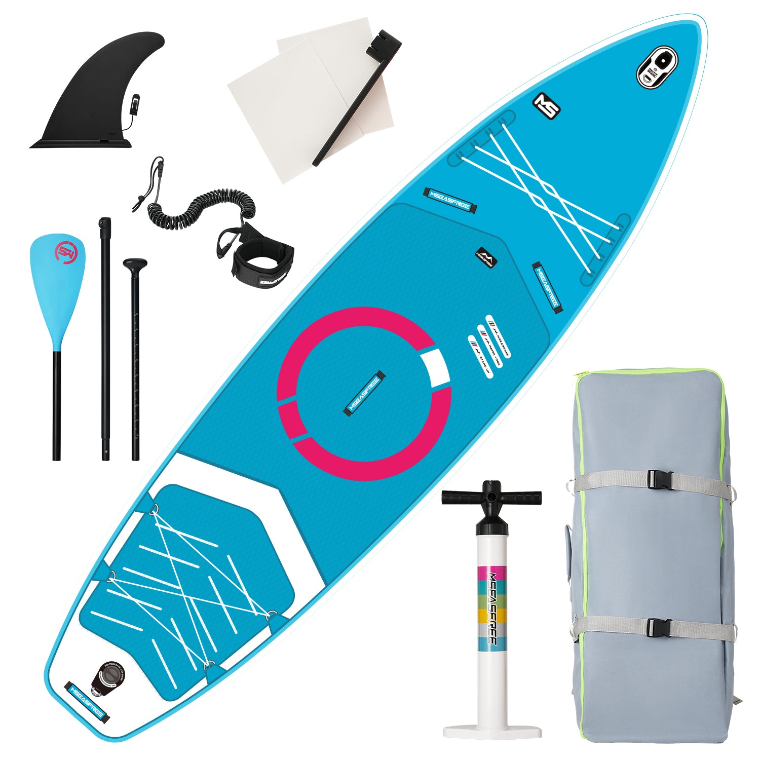 Inflatable Stand Up Paddle Board 11'X34"X6" With Accessories Water Sports Blue Anti Slip Garden & Outdoor American Design,Beach Multifunctional Pvc