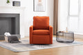 Coolmore Swivel Barrel Chair, Comfy Round Accent Sofa Chair For Living Room, 360 Degree Swivel Barrel Club Chair, Leisure Arm Chair For Nursery, Hotel, Bedroom, Office, Lounge Orange Velvet