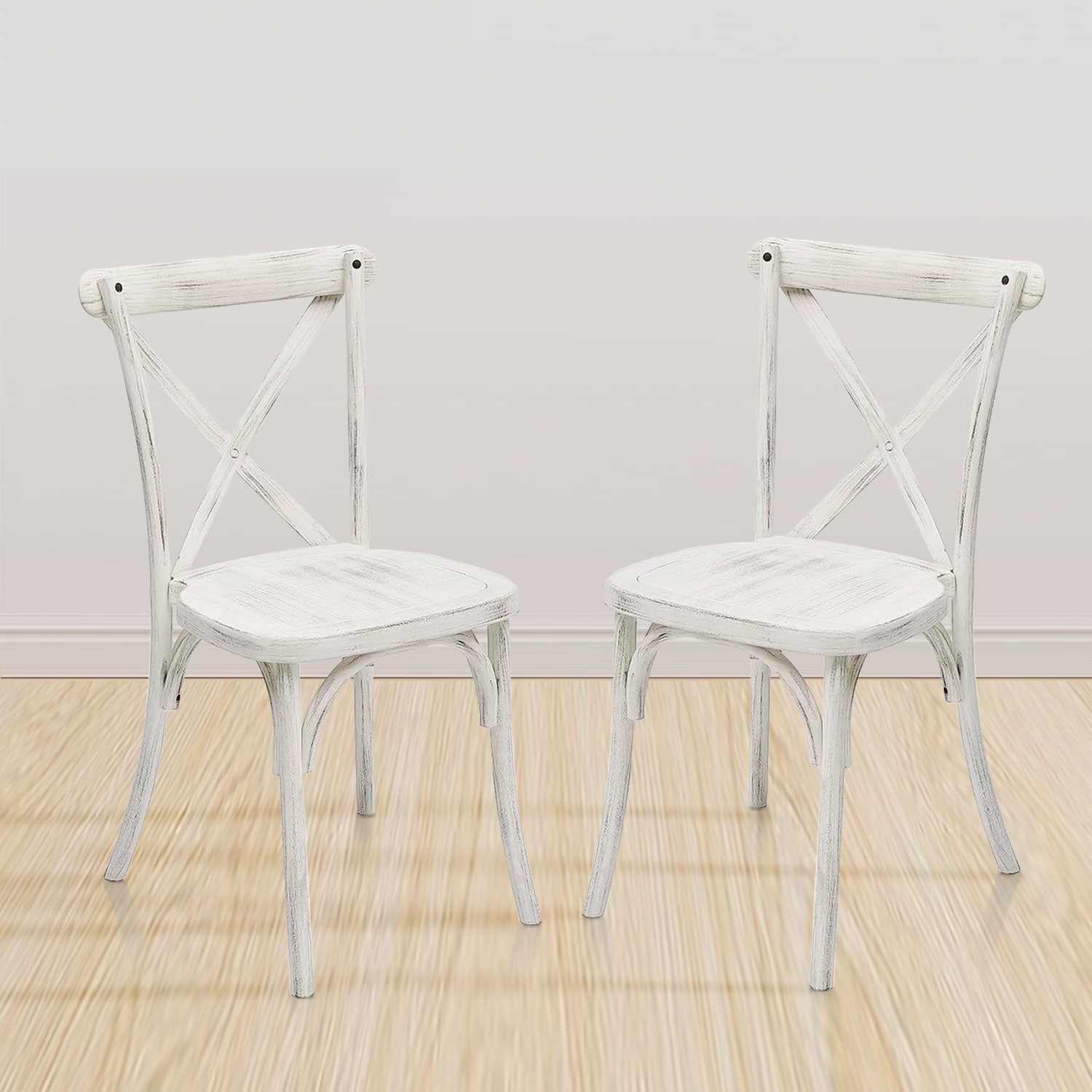 2 Pack Resin X Back Chair, Dining Chair Furniture 2 Pack, Modern Farmhouse Cross Back Chair For Kitchen,Lime Wash Lime White Resin