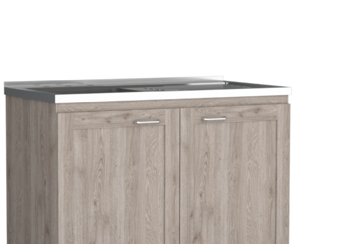 Zurich Cabinet Set, Two Shelves Light Gray Gray Particle Board Particle Board