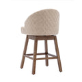 Coolmore Bar Stools Set Of 2 Counter Height Chairs With Footrest For Kitchen, Dining Room And 360 Degree Swivel Apricot Pu Pu Leather