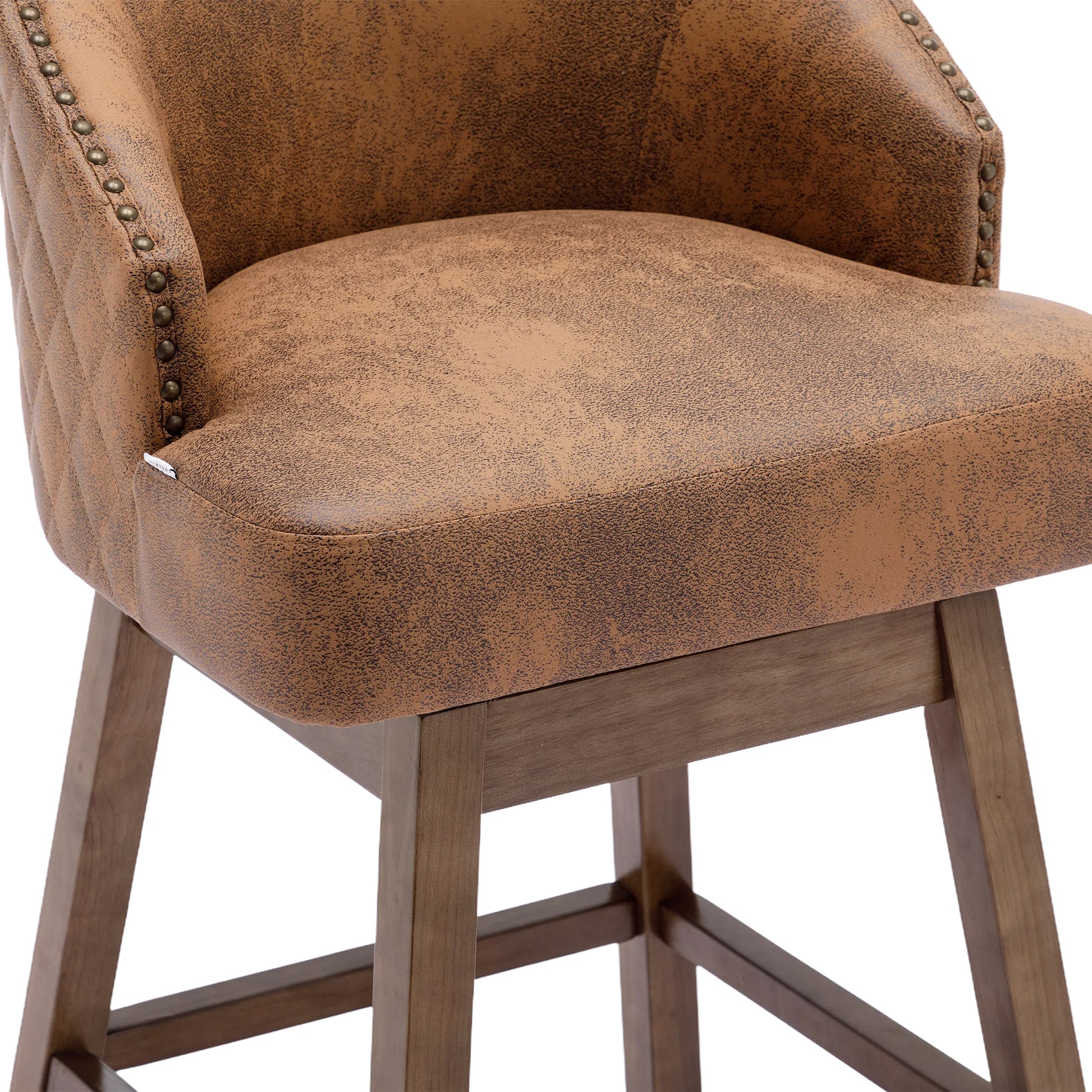 Coolmore Bar Stools Set Of 2 Counter Height Chairs With Footrest For Kitchen, Dining Room And 360 Degree Swivel Coffee Polyester