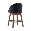 Coolmore Bar Stools Set Of 2 Counter Height Chairs With Footrest For Kitchen, Dining Room And 360 Degree Swivel Black Pu Pu Leather