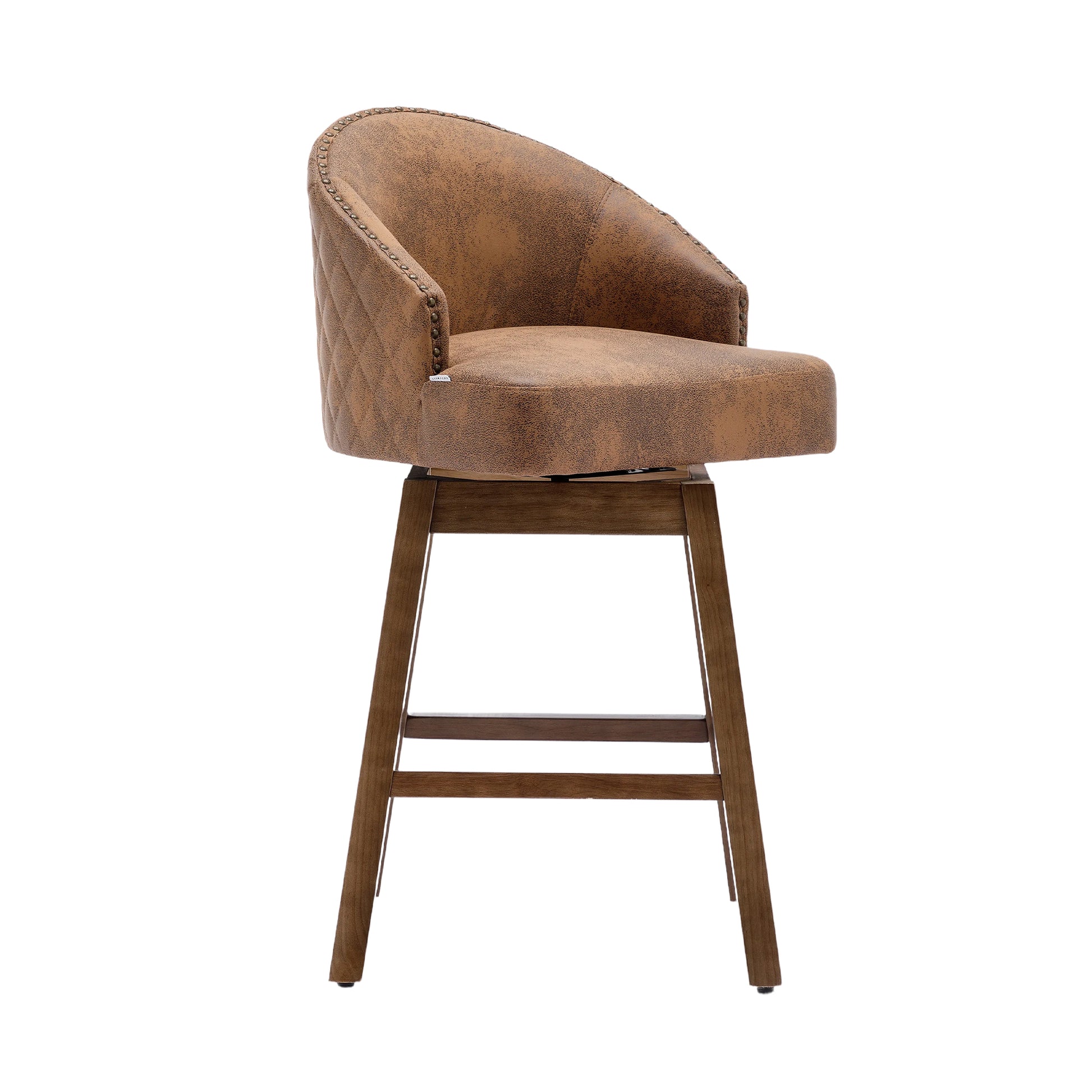 Coolmore Bar Stools Set Of 2 Counter Height Chairs With Footrest For Kitchen, Dining Room And 360 Degree Swivel Coffee Polyester