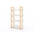 Multifuction Bookcase With Solid Wood Frame,Mix Color Plant Standing For Home Decro White Solid Wood Mdf