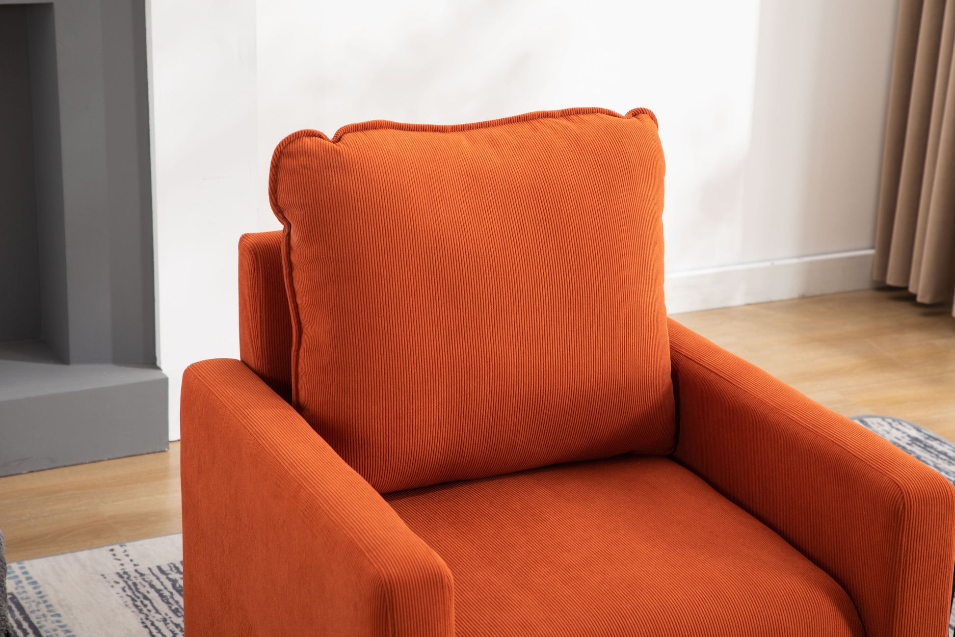 Coolmore Swivel Barrel Chair, Comfy Round Accent Sofa Chair For Living Room, 360 Degree Swivel Barrel Club Chair, Leisure Arm Chair For Nursery, Hotel, Bedroom, Office, Lounge Orange Velvet