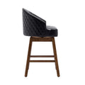 Coolmore Bar Stools Set Of 2 Counter Height Chairs With Footrest For Kitchen, Dining Room And 360 Degree Swivel Black Pu Pu Leather