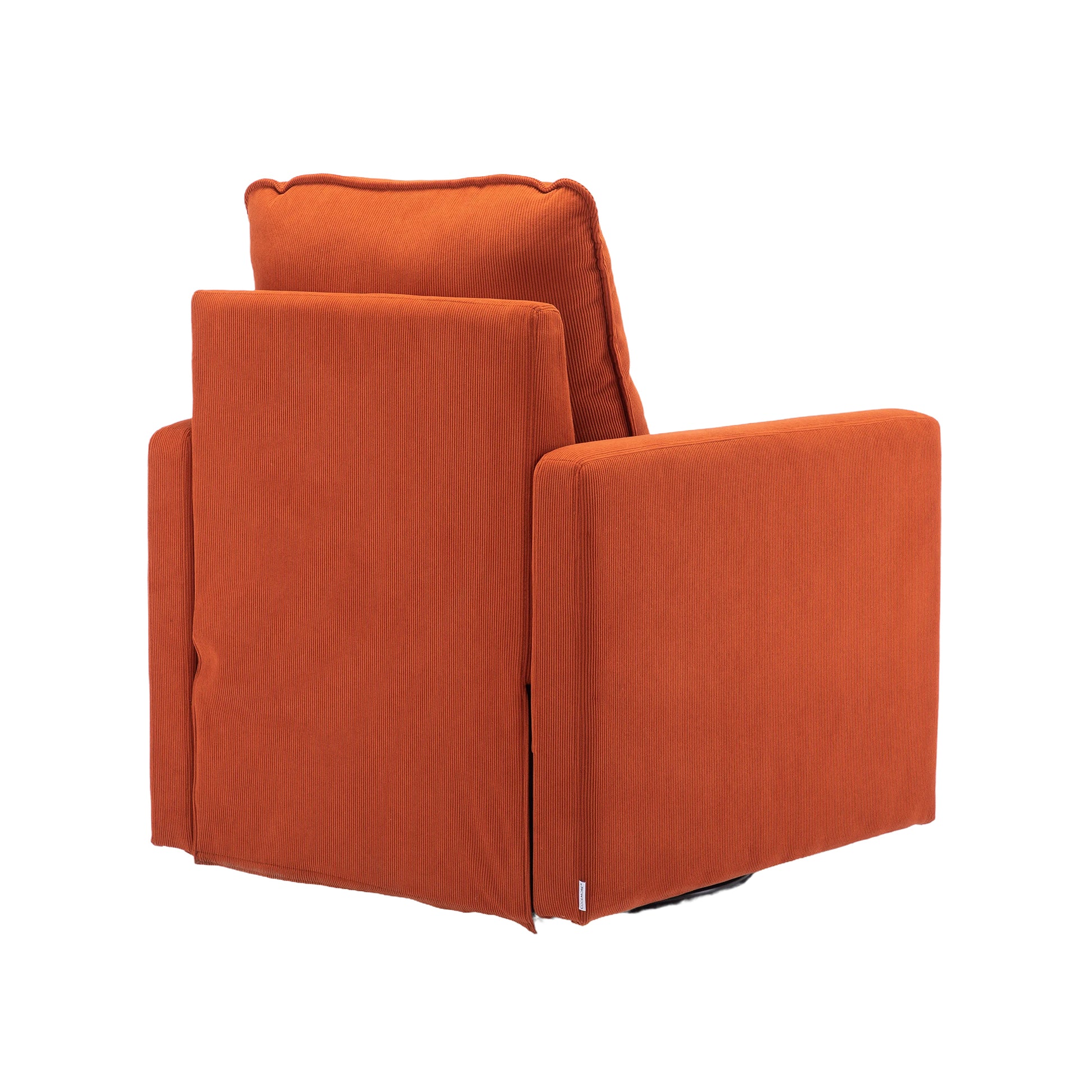 Coolmore Swivel Barrel Chair, Comfy Round Accent Sofa Chair For Living Room, 360 Degree Swivel Barrel Club Chair, Leisure Arm Chair For Nursery, Hotel, Bedroom, Office, Lounge Orange Velvet