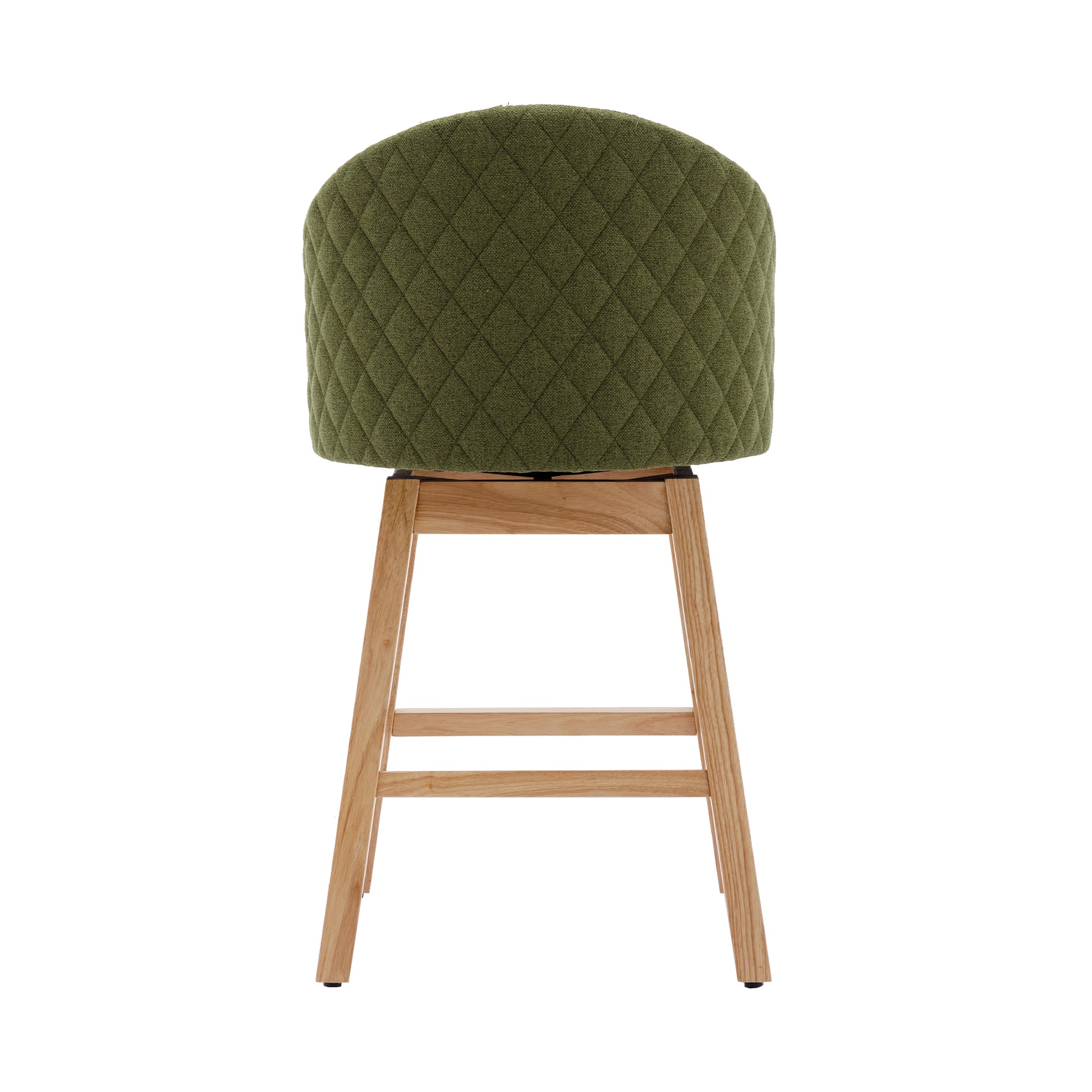 Coolmore Bar Stools Set Of 2 Counter Height Chairs With Footrest For Kitchen, Dining Room And 360 Degree Swivel Olive Green Linen