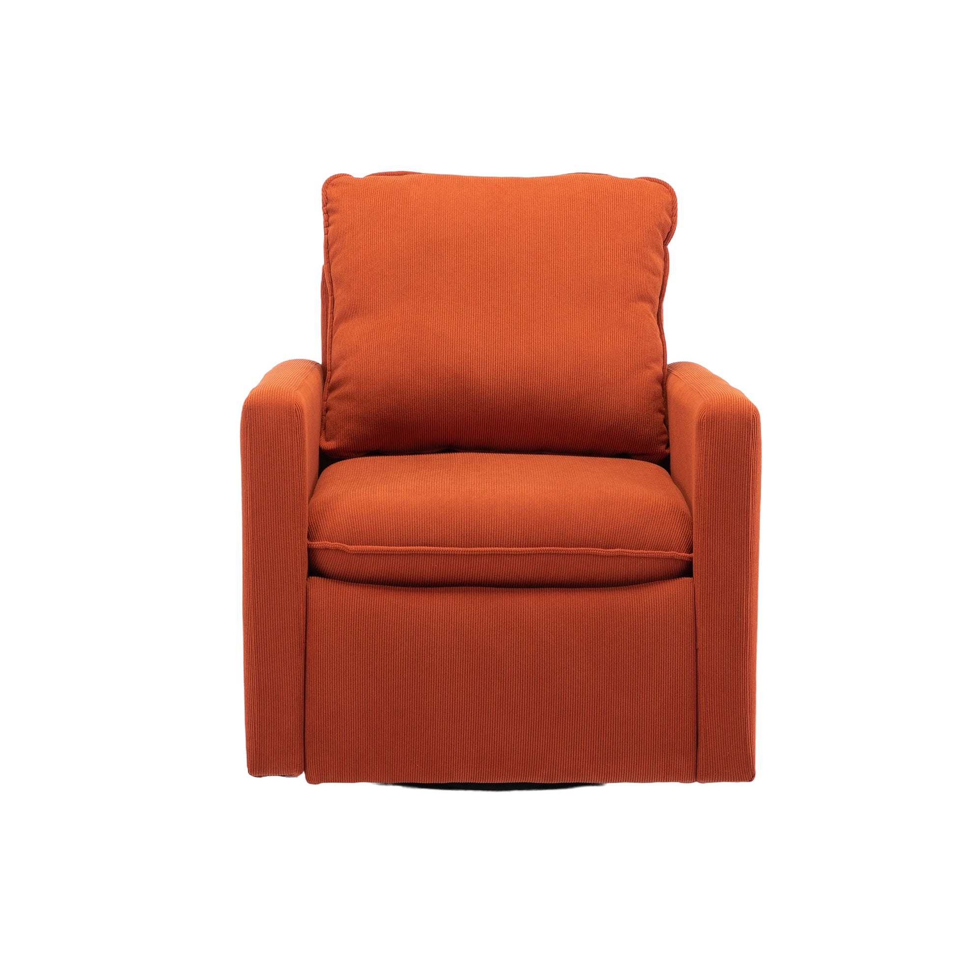 Coolmore Swivel Barrel Chair, Comfy Round Accent Sofa Chair For Living Room, 360 Degree Swivel Barrel Club Chair, Leisure Arm Chair For Nursery, Hotel, Bedroom, Office, Lounge Orange Velvet