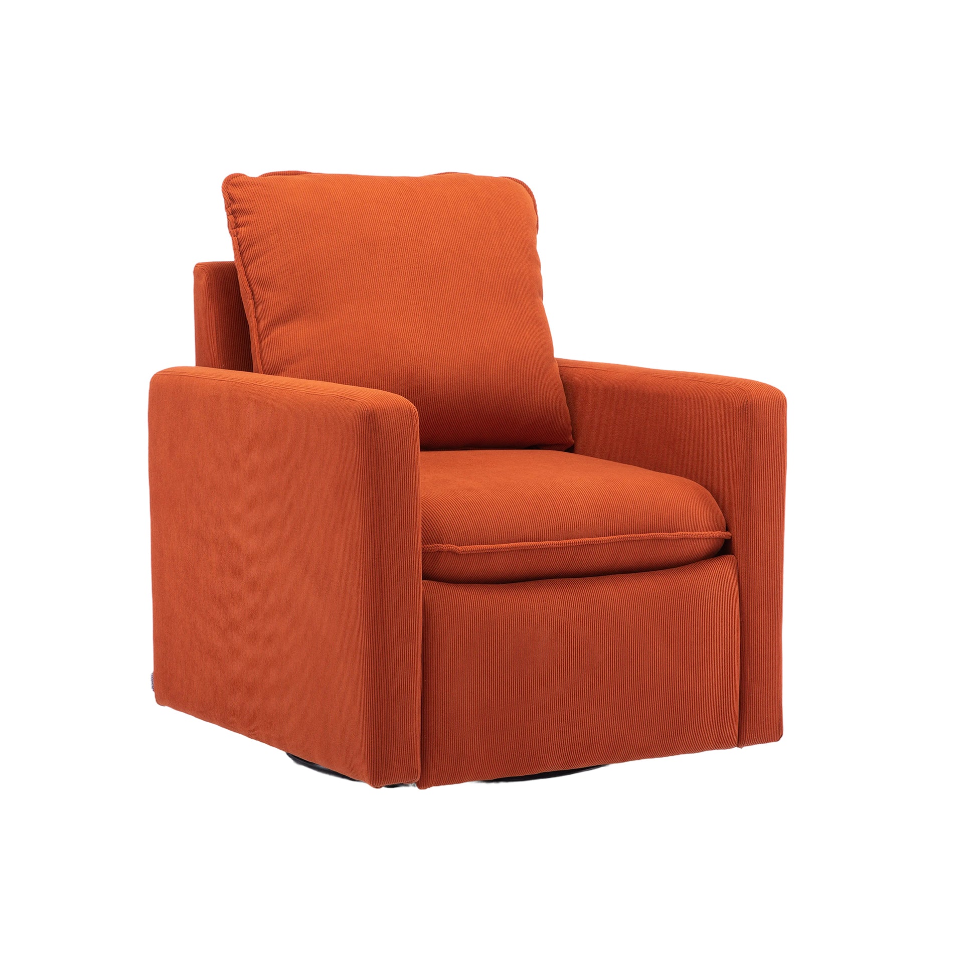 Coolmore Swivel Barrel Chair, Comfy Round Accent Sofa Chair For Living Room, 360 Degree Swivel Barrel Club Chair, Leisure Arm Chair For Nursery, Hotel, Bedroom, Office, Lounge Orange Velvet