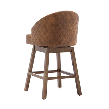 Coolmore Bar Stools Set Of 2 Counter Height Chairs With Footrest For Kitchen, Dining Room And 360 Degree Swivel Coffee Polyester