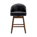 Coolmore Bar Stools Set Of 2 Counter Height Chairs With Footrest For Kitchen, Dining Room And 360 Degree Swivel Black Pu Pu Leather