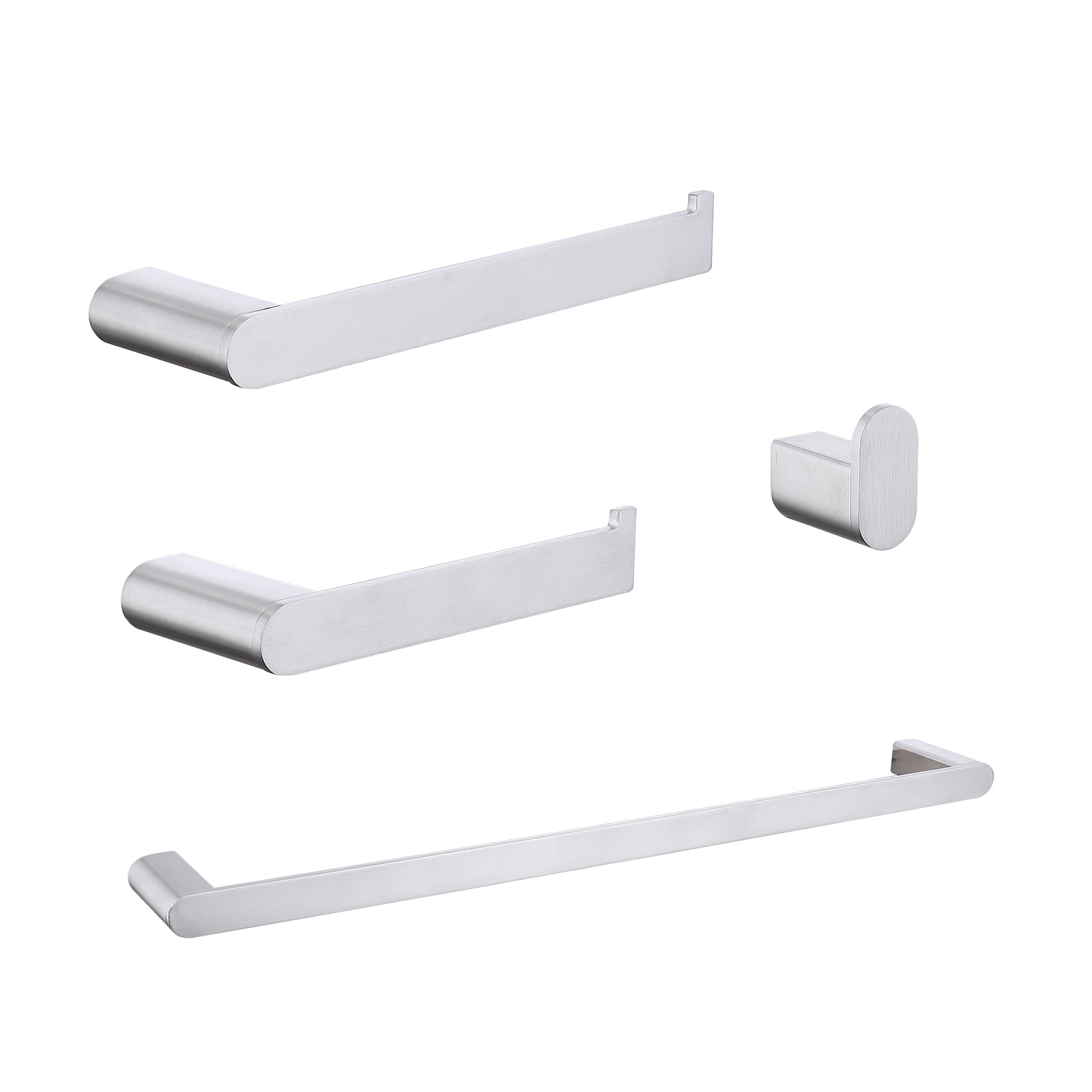 Brushed Nickle Wall Mounted 4 Piece Bathroom Accessories Brushed Nickel Stainless Steel