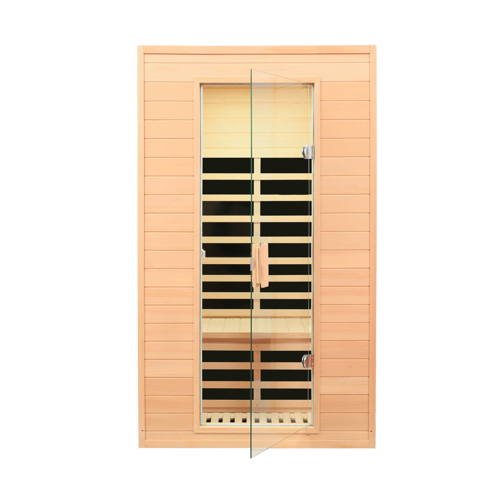 Hemlock Two Person Far Infrared Roof Embedded Indoor Sauna Room Natural Wood Metal & Wood