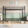 Metal Bunk Bed Twin Over Twin, Heavy Duty Twin Bunk Beds With Shelf And Slatted Support No Box Spring Needed Black Box Spring Not Required Twin Black Metal Bedroom Bunk Metal