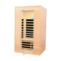 Hemlock Two Person Far Infrared Roof Embedded Indoor Sauna Room Natural Wood Metal & Wood