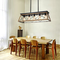 Farmhouse Chandeliers With 5 Bulbs For Dining Room Walnut Walnut Ceiling Lights Traditional Iron,Wood