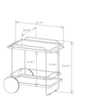 Oak Hotel Restaurant Cart Small Dining Car 30.7