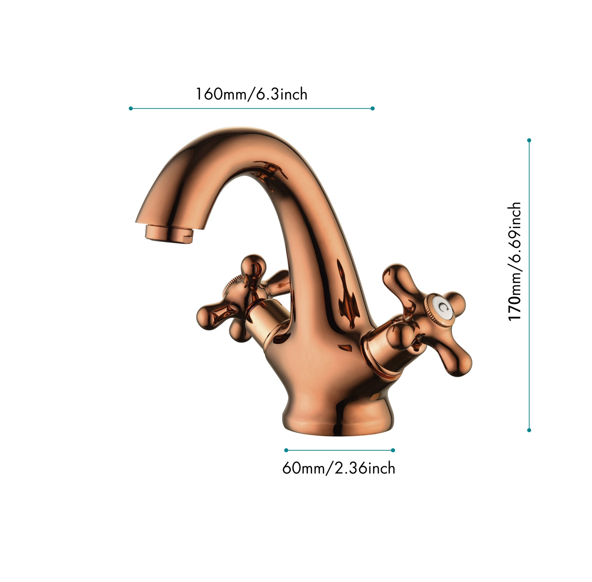 Rose Gold Bathroom Sink Faucet 2 Single Hole