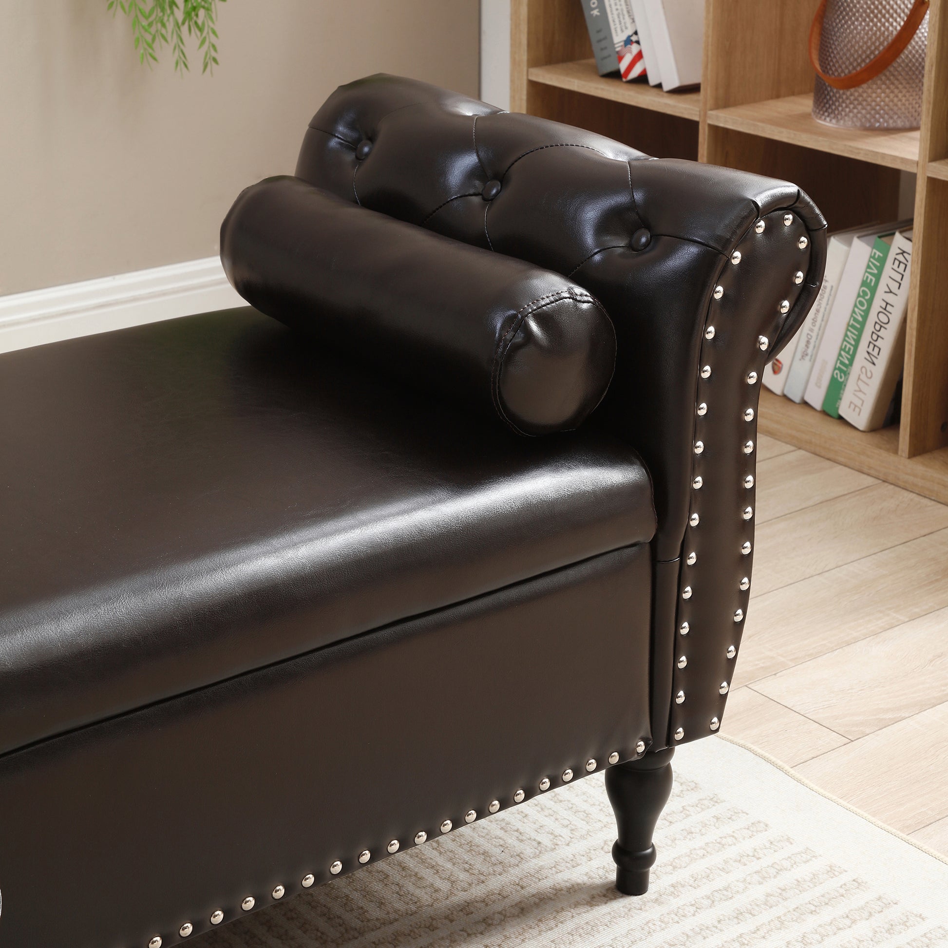 Faux Leather Victoria Upholstered Flip Top Storage Bench Faux