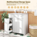 30 Inch White Bathroom Vanity With Ceramic Sink Combo, Abundant Storage Cabinet 2 Soft Close Doors And Double Tier Deep Drawer White Bathroom Mdf