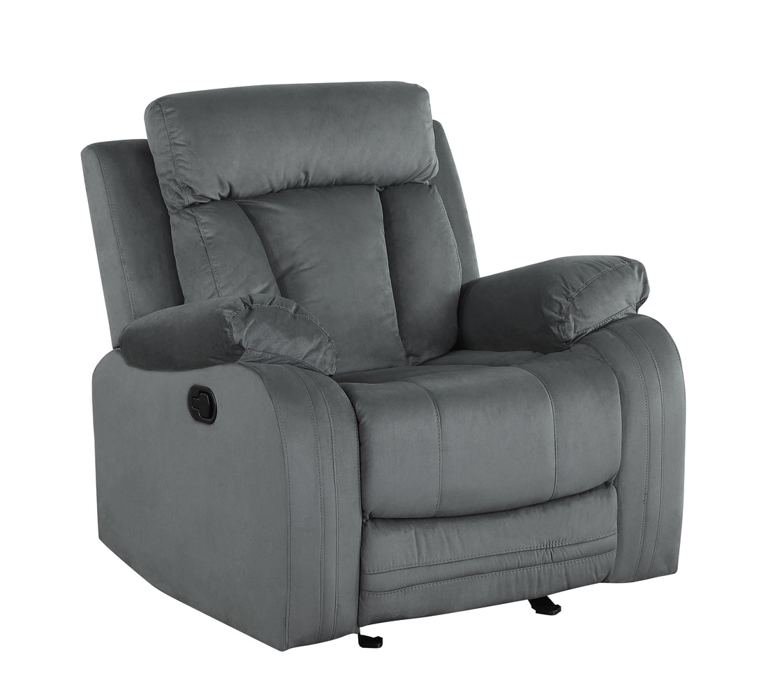 Reclining Transitional Microfiber Fabric Chair Gray Foam Fabric