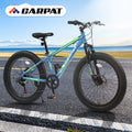 S24109 24 Inch Fat Tire Bike Adult Youth Full Shimano 7 Speeds Mountain Bike, Dual Disc Brake, High Carbon Steel Frame, Front Suspension, Mountain Trail Bike, Urban Commuter City Bicycle Cycling Green Without Anti Slip Garden & Outdoor American