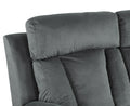 Reclining Transitional Microfiber Fabric Loveseat Gray Foam Fabric