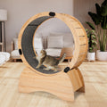 Cat Exercise Wheel Running, Spinning, And Scratching Fun, Cat Treadmill With Carpeted Runway, Kitty Cat Sport Toy, Great For Physical Activity And Reducing Boredom Oak Solid Wood