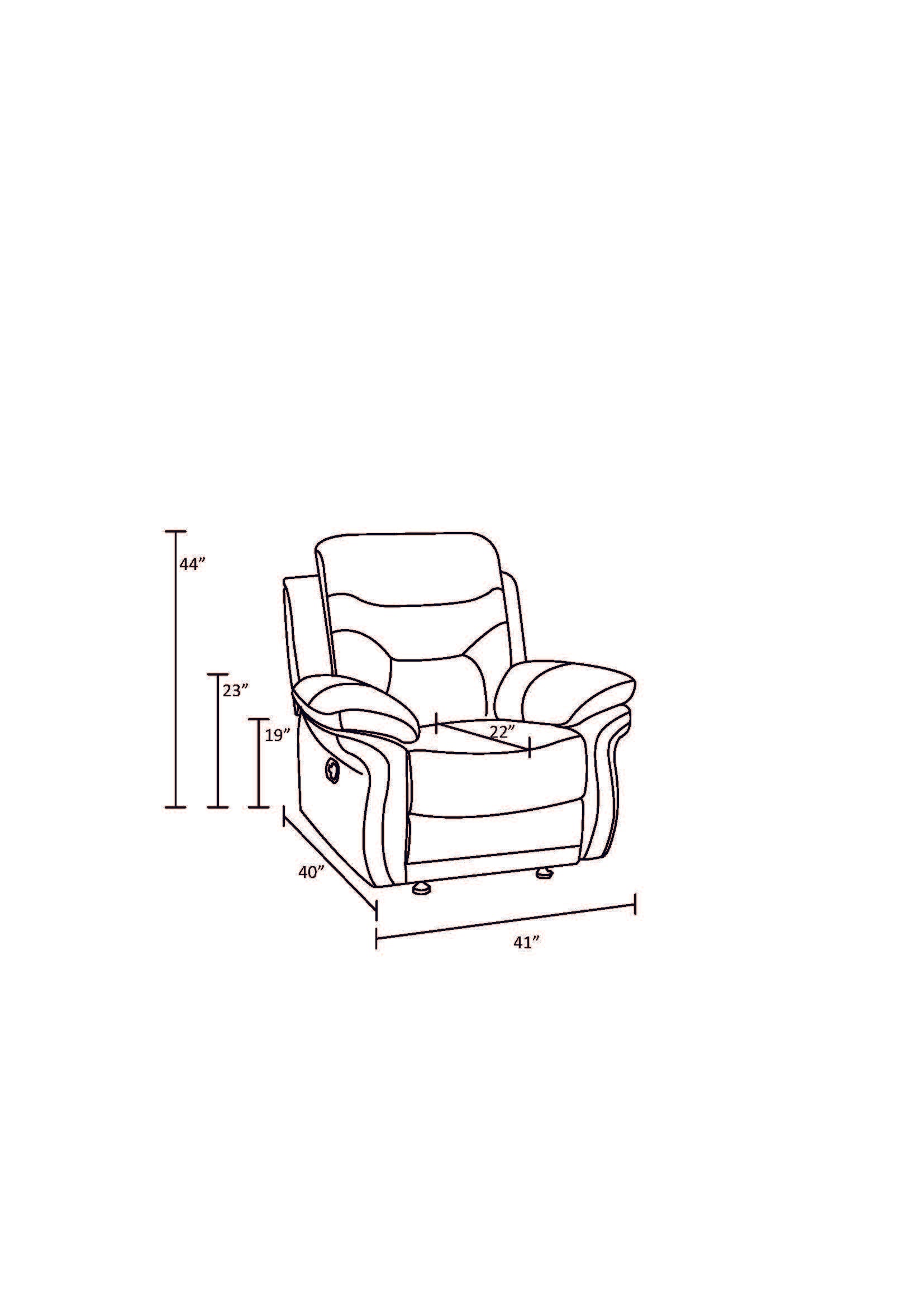 Leather Air Upholstered Reclining Chair With Fiber Back Burgundy Foam Leather