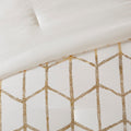 Metallic Printed Comforter Set King Ivory Gold Polyester