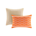 Comforter Set King Orange Polyester