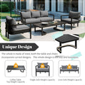 Multi Person Outdoor Steel Sofa Set, Waterproof, Anti Rust And Anti Uv, Suitable For Gardens And Lawns Light Gray Steel